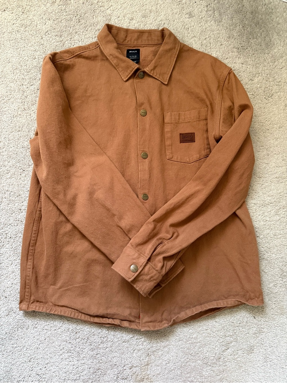 RVCA Men’s Copper Brown Canvas Shirt Jacket